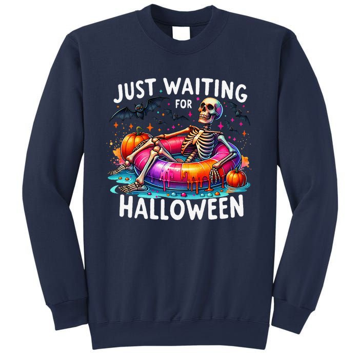 Skeleton Just Waiting For Halloween Sweatshirt