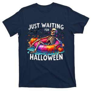 Skeleton Just Waiting For Halloween T-Shirt