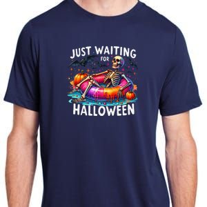 Skeleton Just Waiting For Halloween Adult ChromaSoft Performance T-Shirt