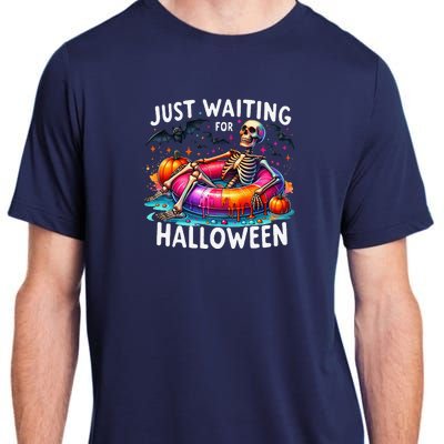 Skeleton Just Waiting For Halloween Adult ChromaSoft Performance T-Shirt