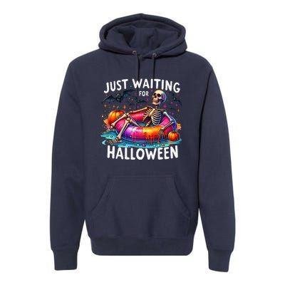 Skeleton Just Waiting For Halloween Premium Hoodie