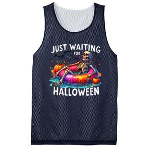 Skeleton Just Waiting For Halloween Mesh Reversible Basketball Jersey Tank