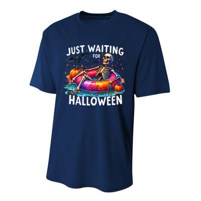 Skeleton Just Waiting For Halloween Performance Sprint T-Shirt