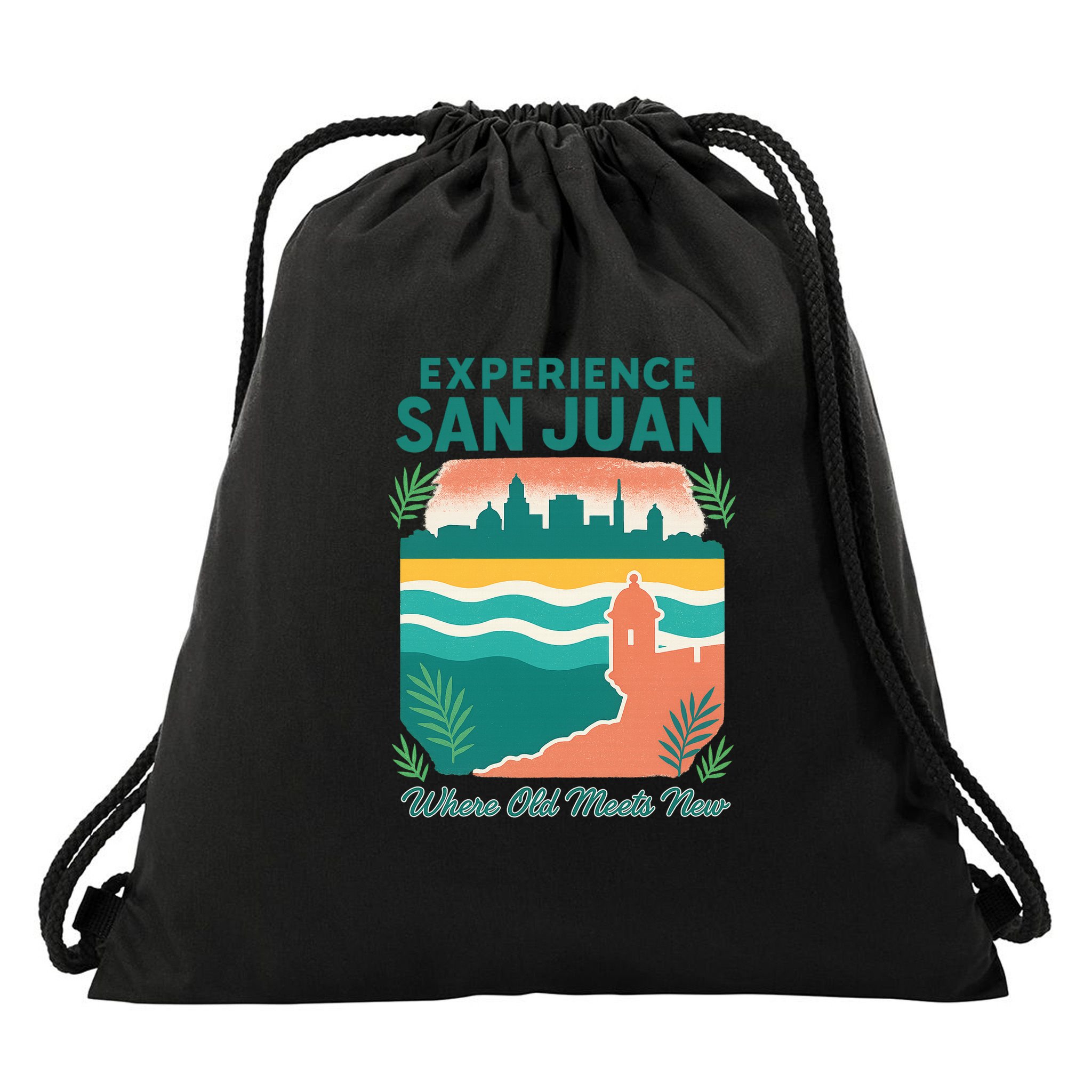 San Juan Where Old Meets New Drawstring Bag