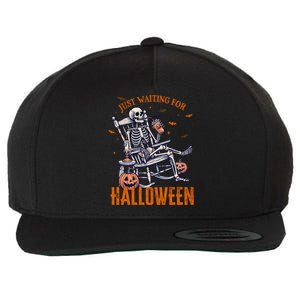 Skeleton Just Waiting For Halloween Meaningful Gift Wool Snapback Cap