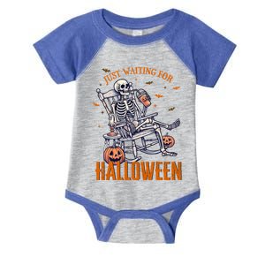 Skeleton Just Waiting For Halloween Meaningful Gift Infant Baby Jersey Bodysuit