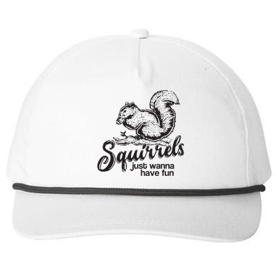 Squirrels Just Wanna Have Fun, Novelty Snapback Five-Panel Rope Hat