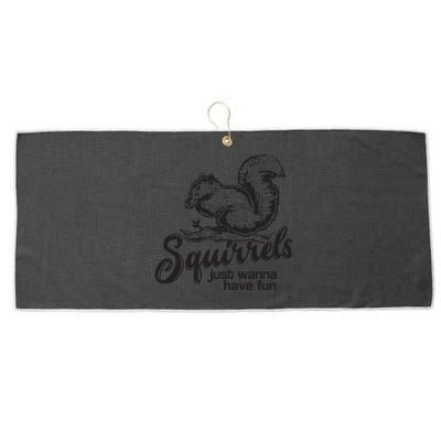 Squirrels Just Wanna Have Fun, Novelty Large Microfiber Waffle Golf Towel