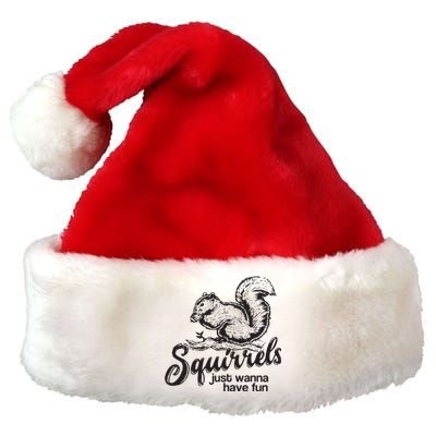 Squirrels Just Wanna Have Fun, Novelty Premium Christmas Santa Hat