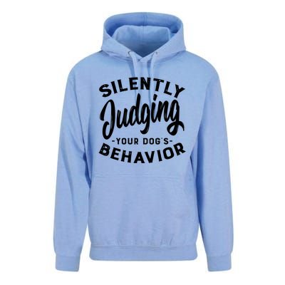 Silently Judging Your Dog's Behavior Funny Dog Trainer Gift Unisex Surf Hoodie