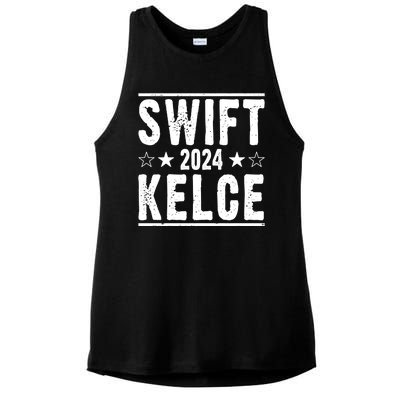 Swift Kelce 2024 Election Funny Ladies PosiCharge Tri-Blend Wicking Tank