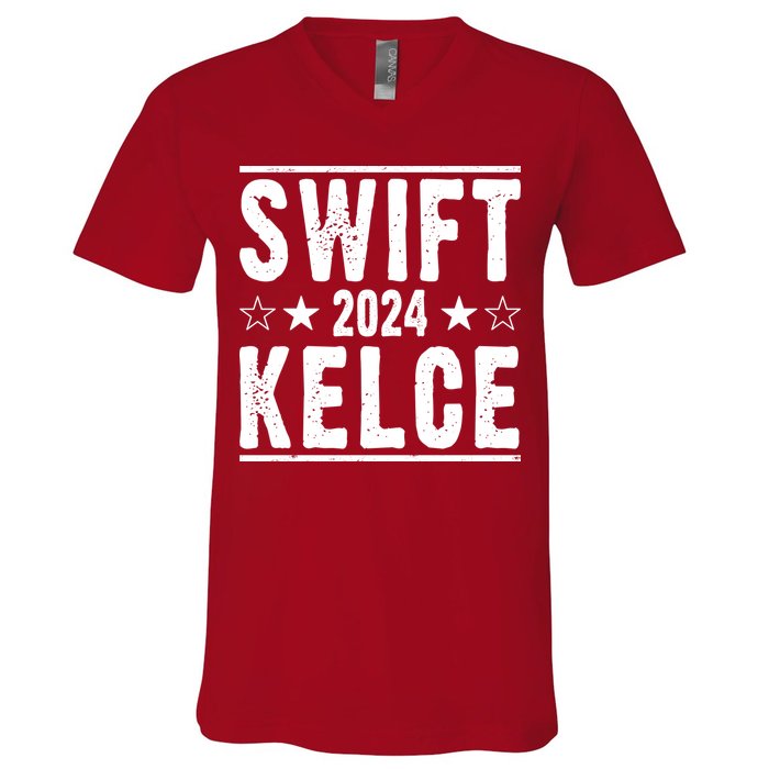 Swift Kelce 2024 Election Funny V-Neck T-Shirt