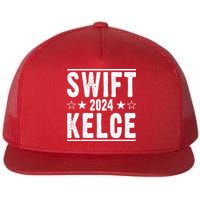 Swift Kelce 2024 Election Funny Flat Bill Trucker Hat