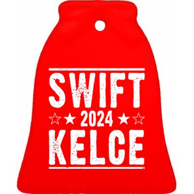 Swift Kelce 2024 Election Funny Ceramic Bell Ornament