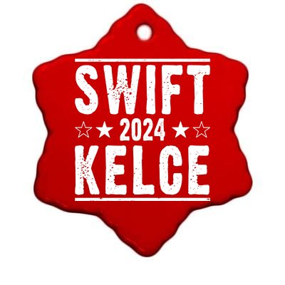 Swift Kelce 2024 Election Funny Ceramic Star Ornament