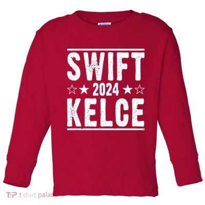 Swift Kelce 2024 Election Funny Toddler Long Sleeve Shirt