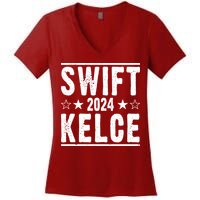 Swift Kelce 2024 Election Funny Women's V-Neck T-Shirt