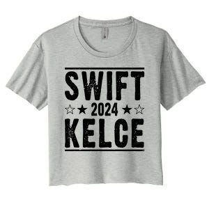 Swift Kelce 2024 Election Funny Women's Crop Top Tee