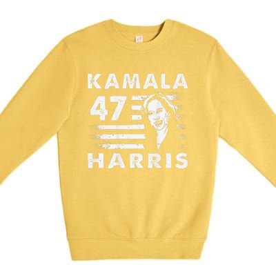 Support Kamala 47th President Vote Harris Premium Crewneck Sweatshirt