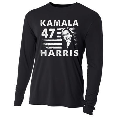 Support Kamala 47th President Vote Harris Cooling Performance Long Sleeve Crew