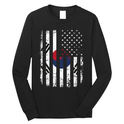 South Korean American Flag South Korea America Pride Long Sleeve Shirt