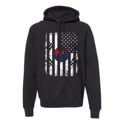 South Korean American Flag South Korea America Pride Premium Hoodie