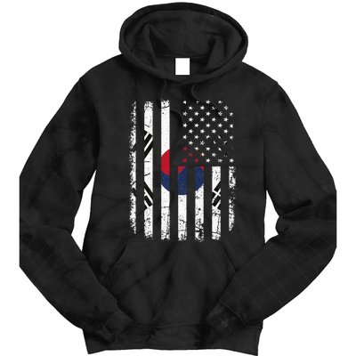 South Korean American Flag South Korea America Pride Tie Dye Hoodie