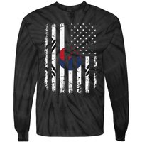 South Korean American Flag South Korea America Pride Tie-Dye Long Sleeve Shirt