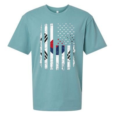 South Korean American Flag South Korea America Pride Sueded Cloud Jersey T-Shirt