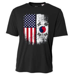 South Korean American Flag Korea Usa America Gift Cooling Performance Crew T-Shirt