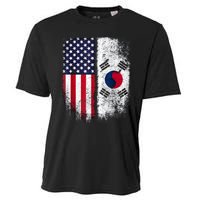 South Korean American Flag Korea Usa America Gift Cooling Performance Crew T-Shirt