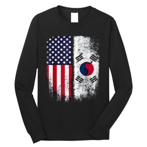 South Korean American Flag Korea Usa America Gift Long Sleeve Shirt