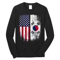 South Korean American Flag Korea Usa America Gift Long Sleeve Shirt