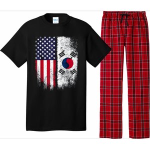 South Korean American Flag Korea Usa America Gift Pajama Set