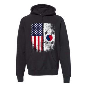 South Korean American Flag Korea Usa America Gift Premium Hoodie