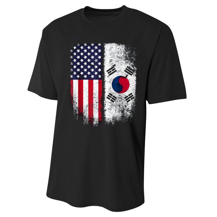 South Korean American Flag Korea Usa America Gift Performance Sprint T-Shirt