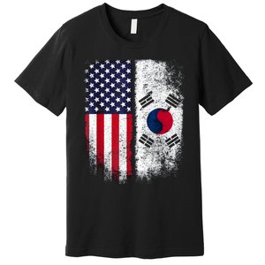 South Korean American Flag Korea Usa America Gift Premium T-Shirt