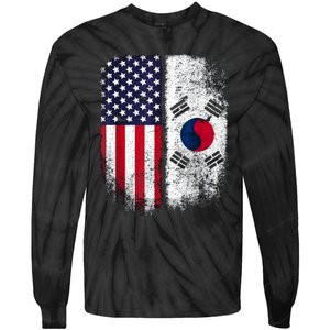 South Korean American Flag Korea Usa America Gift Tie-Dye Long Sleeve Shirt