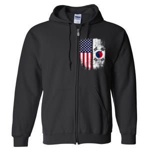 South Korean American Flag Korea Usa America Gift Full Zip Hoodie