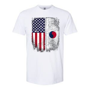 South Korean American Flag Korea Usa America Gift Softstyle CVC T-Shirt