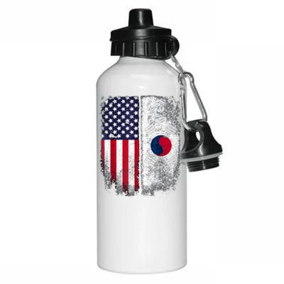 South Korean American Flag Korea Usa America Gift Aluminum Water Bottle