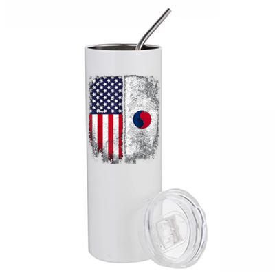 South Korean American Flag Korea Usa America Gift Stainless Steel Tumbler