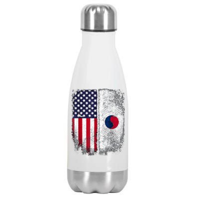 South Korean American Flag Korea Usa America Gift Stainless Steel Insulated Water Bottle