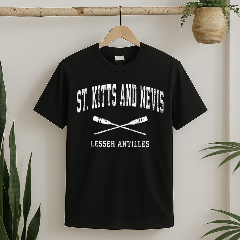 St. Kitts And Nevis Vintage Nautical Paddles Sports Oars T-Shirt
