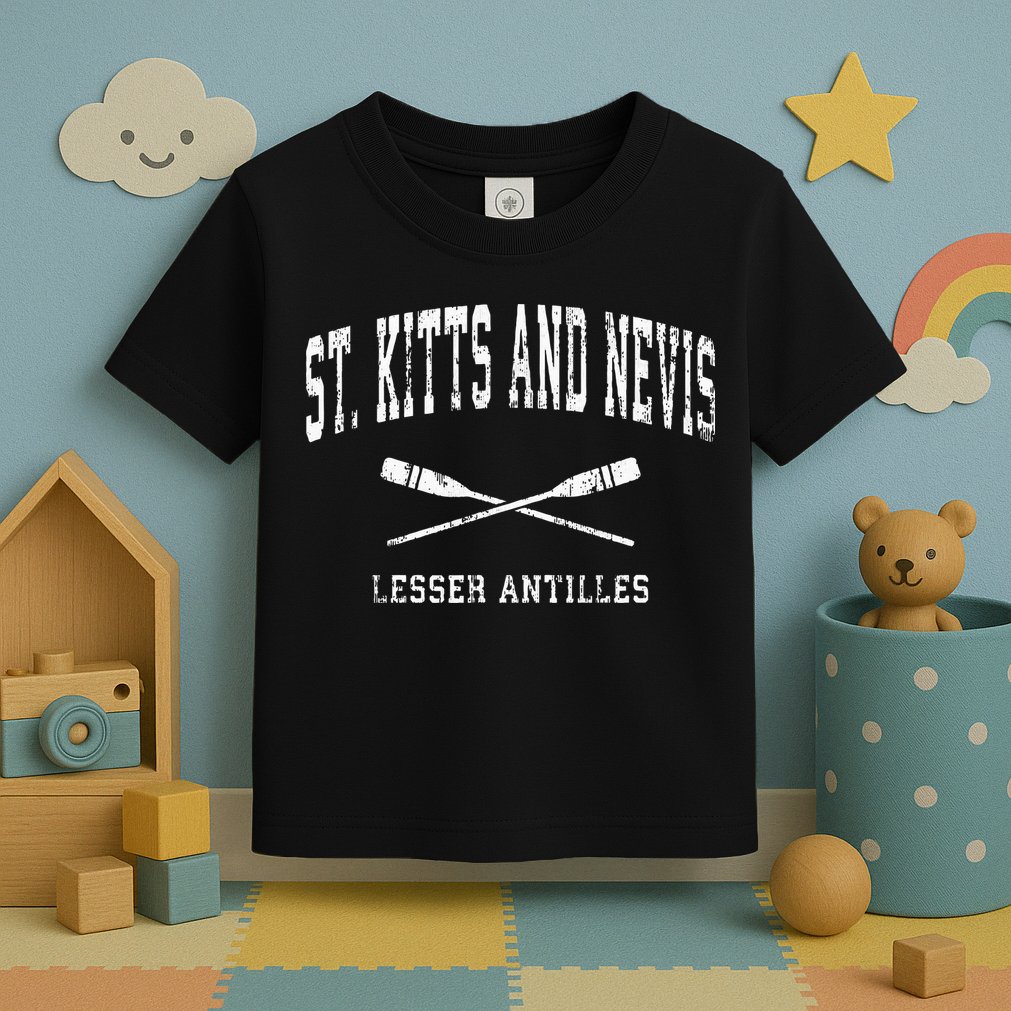 St. Kitts And Nevis Vintage Nautical Paddles Sports Oars Toddler T-Shirt