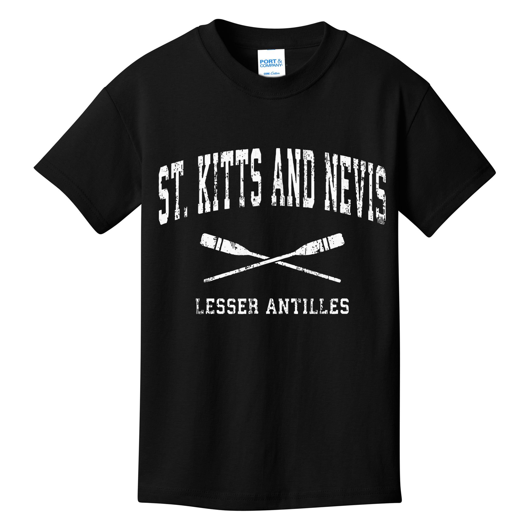 St. Kitts And Nevis Vintage Nautical Paddles Sports Oars Kids T-Shirt
