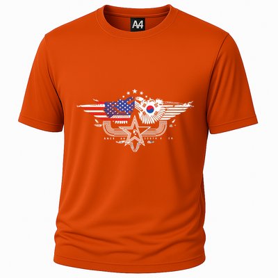 South Korean American Flag South Korea Flag Cooling Performance Crew T-Shirt