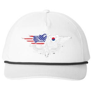 South Korean American Flag South Korea Flag Snapback Five-Panel Rope Hat