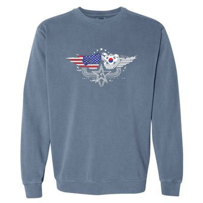 South Korean American Flag South Korea Flag Garment-Dyed Sweatshirt