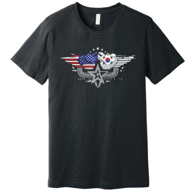 South Korean American Flag South Korea Flag Premium T-Shirt